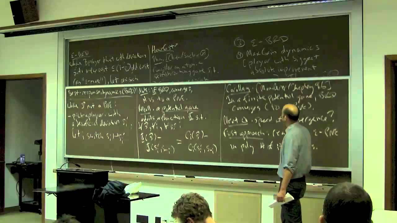 Algorithmic Game Theory (Lecture 16: Best-Response Dynamics)