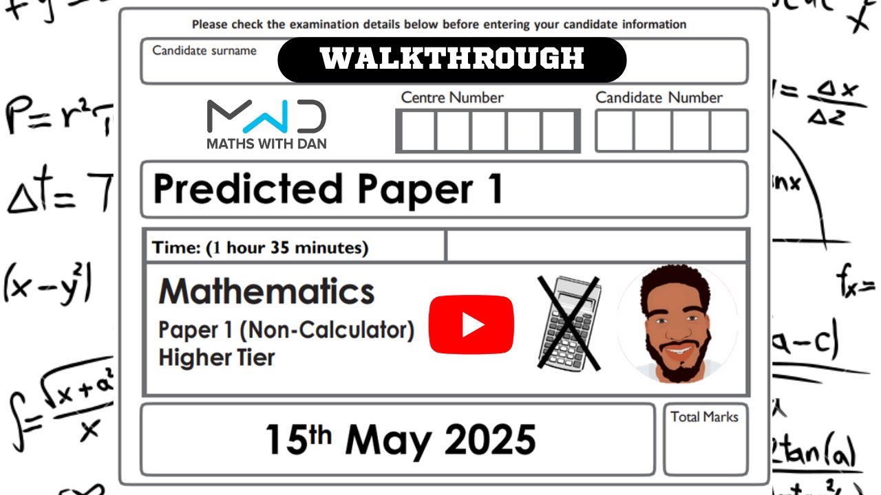 Edexcel GCSE Maths | Predicted Paper 1 | Higher Tier | May 2025 | Walkthrough | MathsWithDan