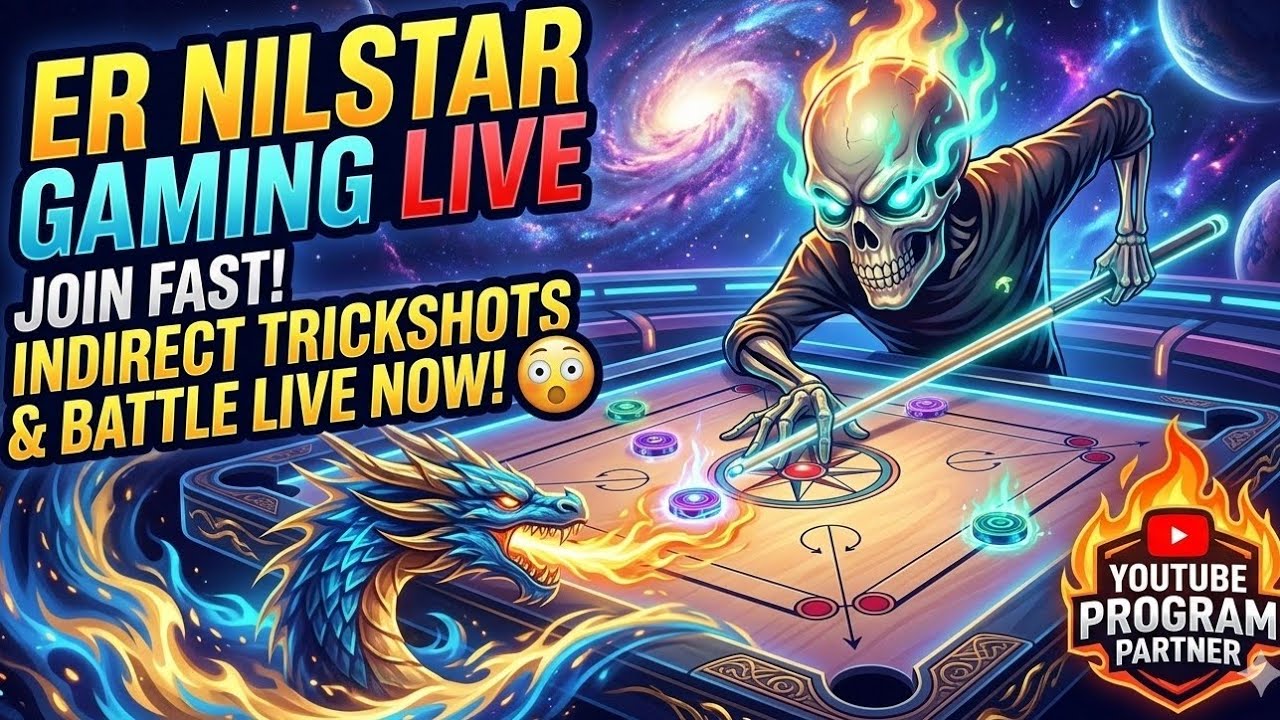 👽🔥Amazing Impossible Trickshots🦁🫵#Er Nilstar Yt Carrompool Live@ErNilstarGaming#subscribe