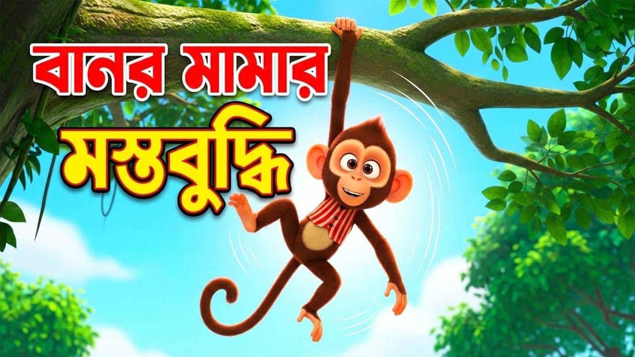 বানর মামার মস্ত বুদ্ধি | হুপু বাঁদরের মজার দুষ্টুমি | Funny Monkey Animation
