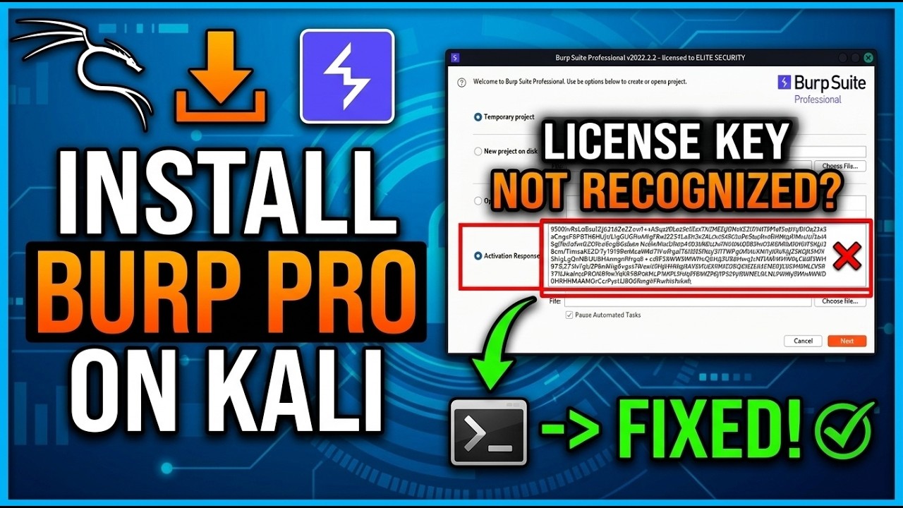 License key Not recognize in Burpsuite pro Fix and Install in Kali Linux #burpsuite  #kalilinux