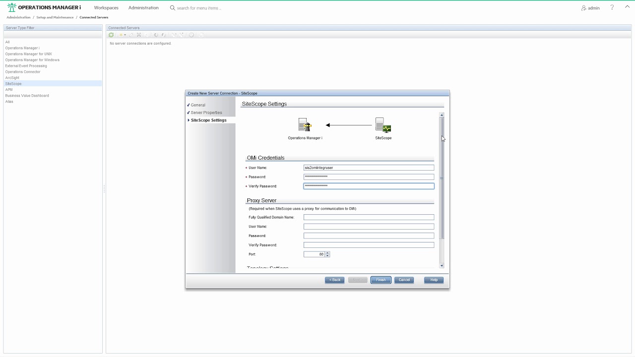 Operations Bridge: How to integrate a SiteScope system into OMi