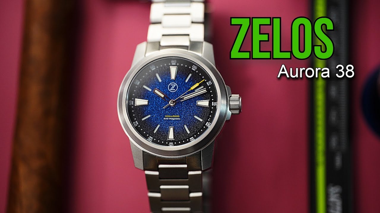 ZELOS Aurora Titanium Field Watch in 38mm - Antimagnetic Automatic Field Watch