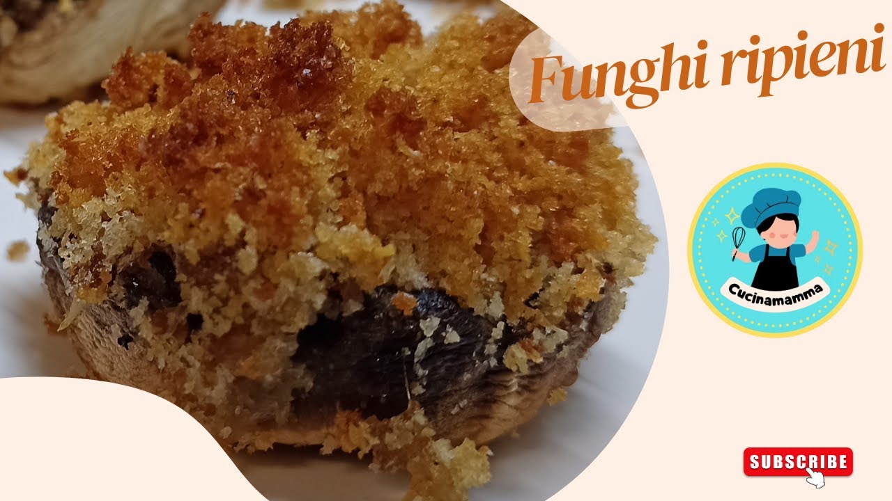 Funghi ripieni - contorno vegetariano facile e gustoso con il pangrattato