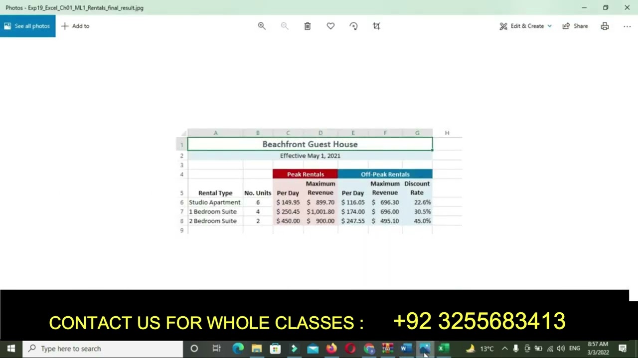 Exp19_Excel_Ch01_ML1_Rentals_xlsx | Exp19 Excel Ch01 ML1 Rentals/100% Grades_Mylab_Excel
