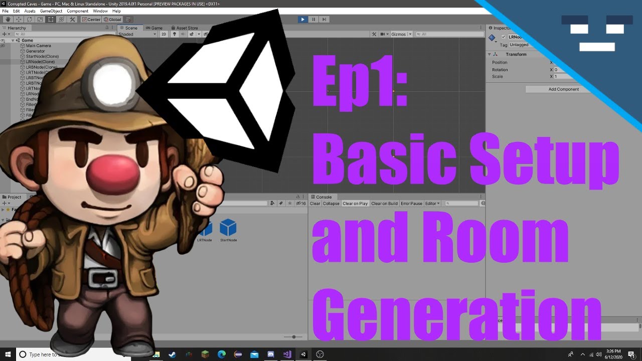 Unity 2D Tutorial: Spelunky-Style Game Ep1: Setup and Room Generation