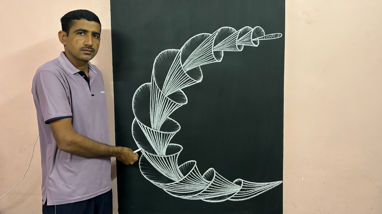 3D flower drawing use chalk and black board || 😲👌 #3Dflowerart #flowerart #drawing #ytvideo 