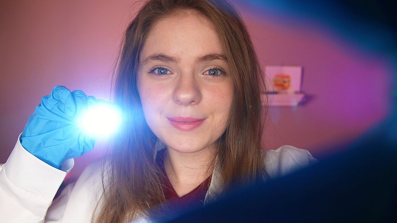 ASMR обследование черепных нервов, но вы можете закрыть глаза с субтитрами😌 Doctor roleplay