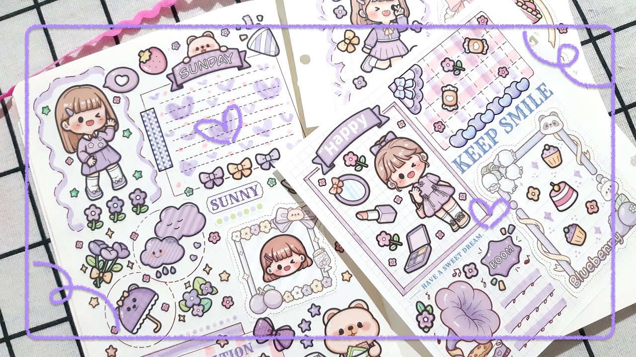 ASMR Kawaii Telado Purple Journal #asmrjournaling #asmrscrapbook #asmrjournalwithme #asmrjournal