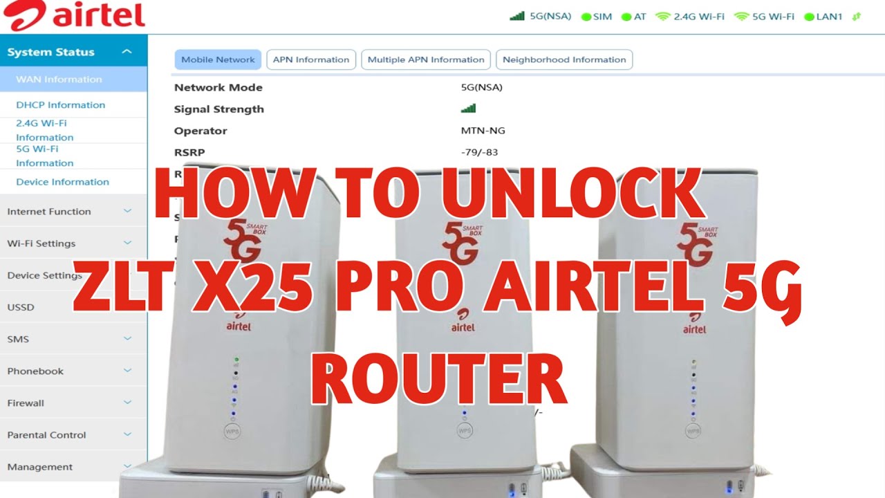 How To Unlock ZLT X25 Pro Airtel 5G Router (Permanent Unlock)