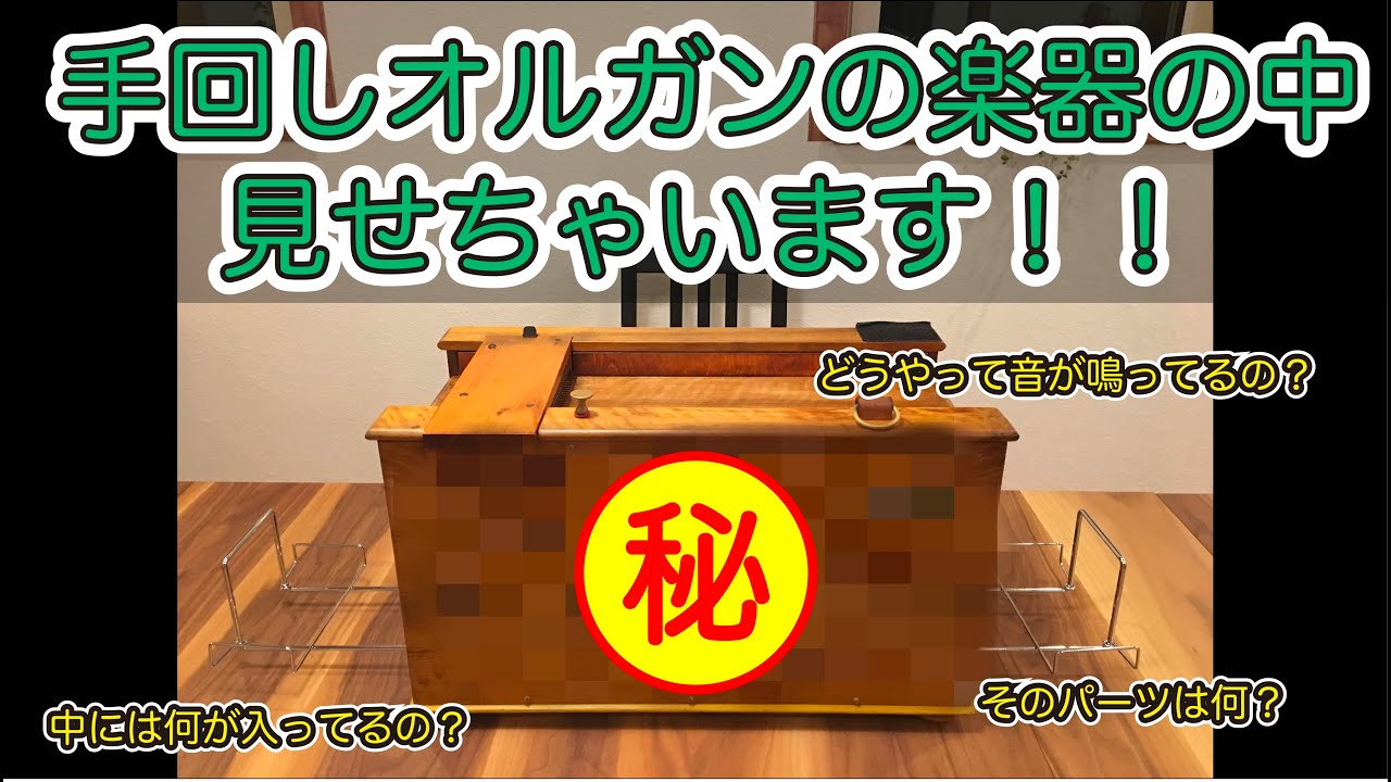 【手回しオルガン】箱の中はどうなってるの？見せちゃいます！楽器紹介編♪それぞれのパーツの役割も。