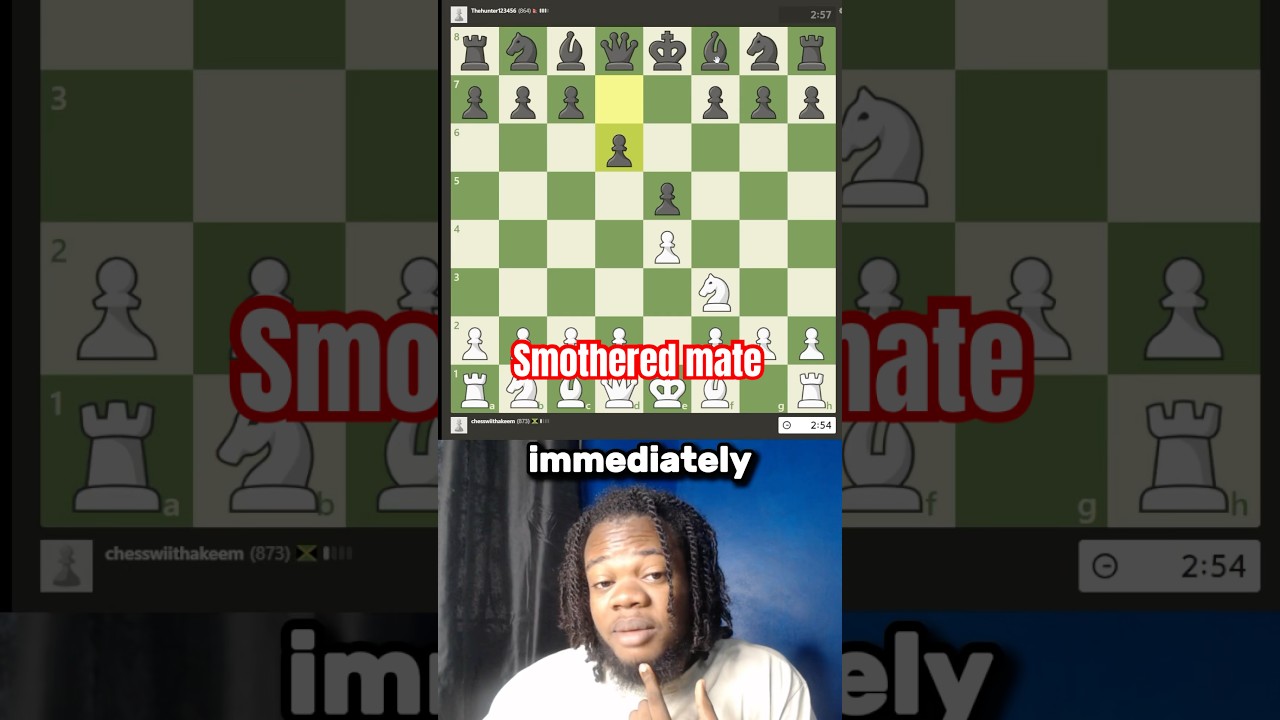 Smothered mate #chess #chessopening #chesstime #chesscom