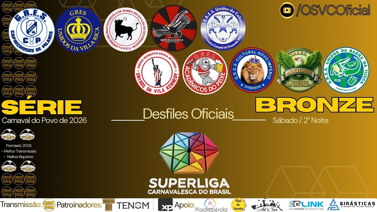 AO VIVO 🔴 Carnaval 2026 | Série Bronze – 2ª Noite | Intendente Magalhães | 21/02 | OSVC Folia