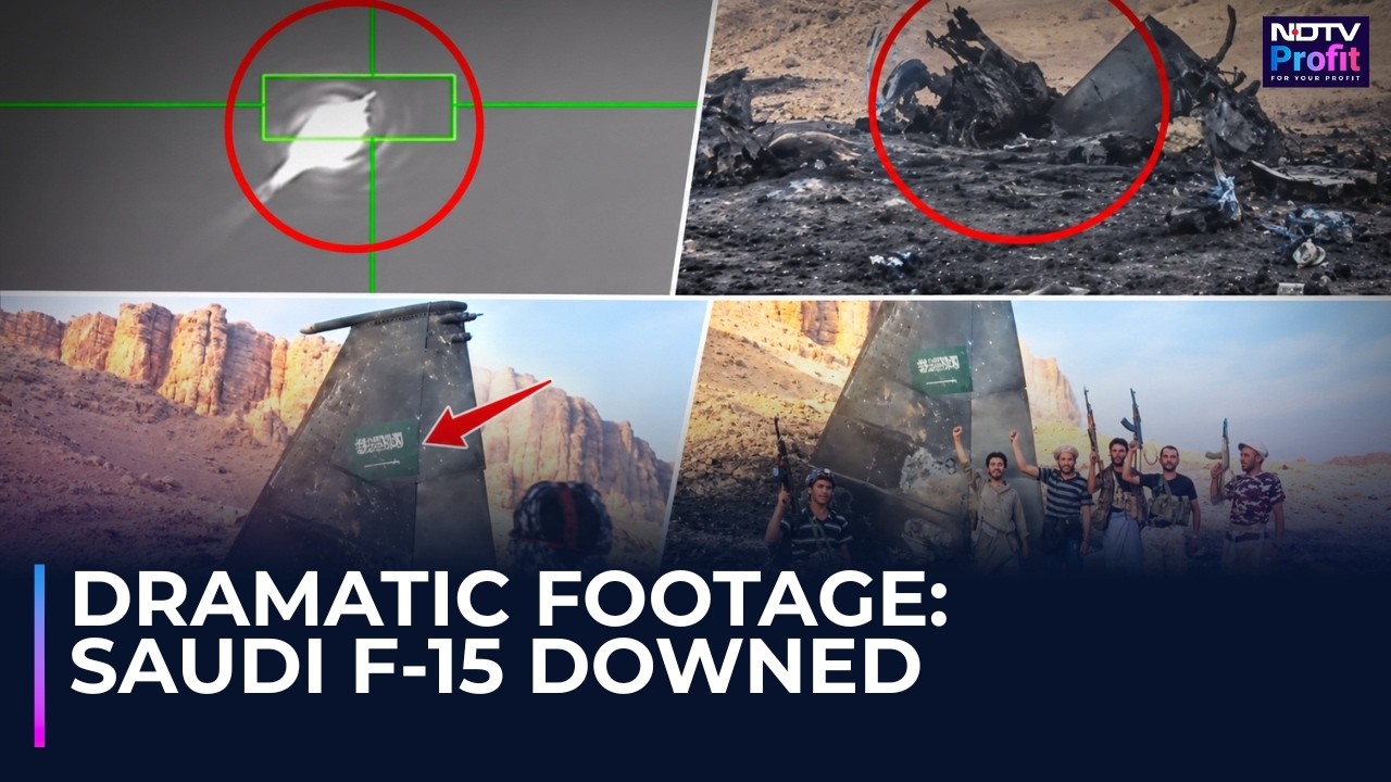 Houthis Release Video Of Saudi F-15 Being Shot Down Over Yemen | Dramatic Wreckage Footage