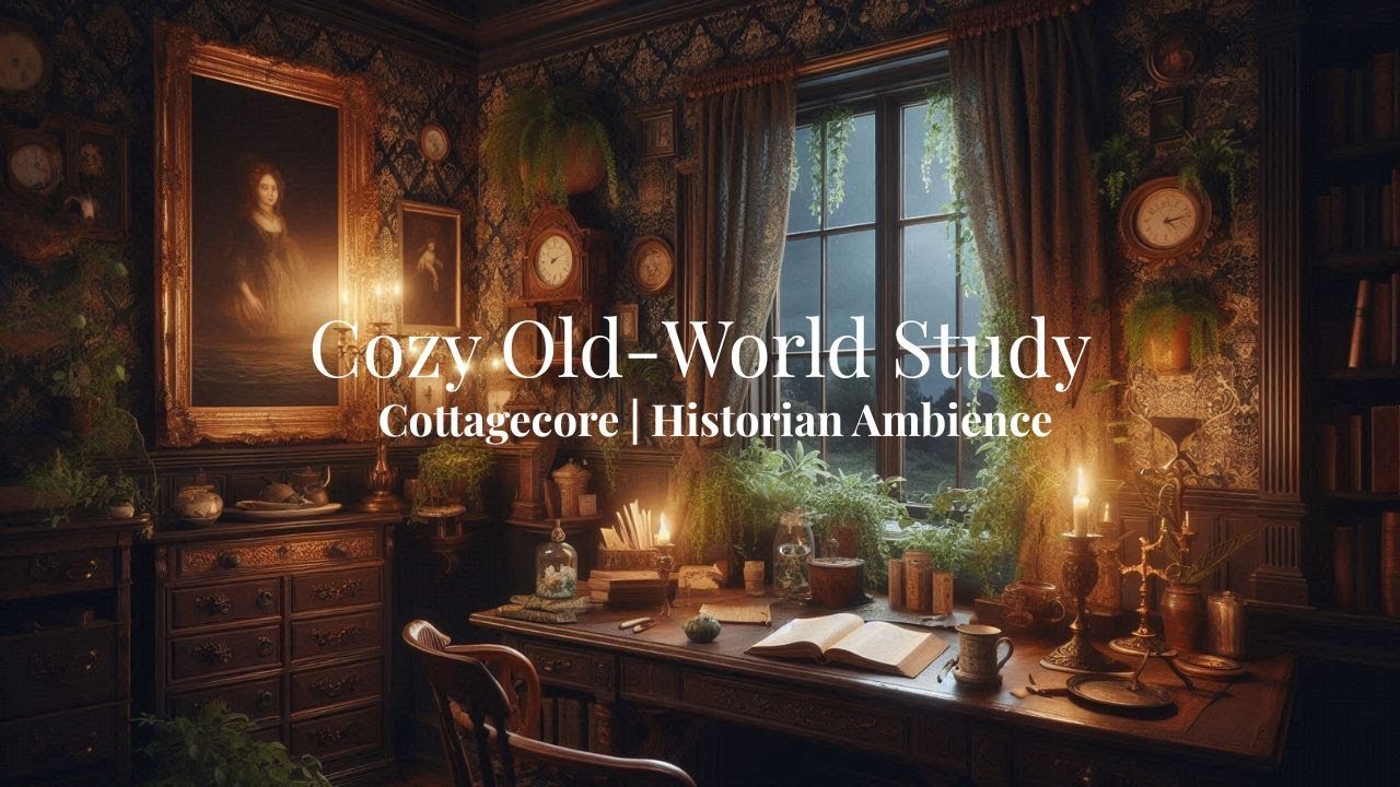 Cottagecore Coziness | Old-World Study Nook | Rainy Reading & Study Ambience
