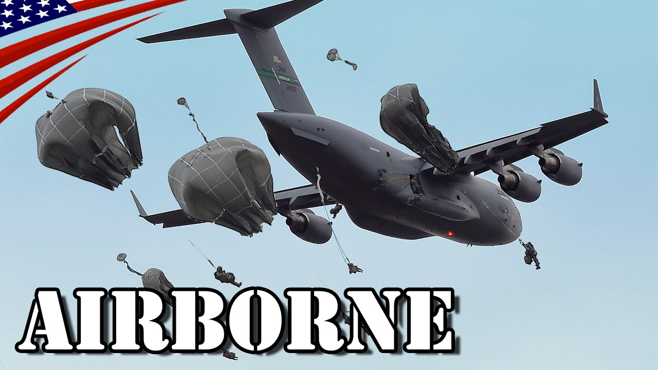 US Army Paratroopers Airborne Drop - Helmet Cam View - 米軍空挺部隊のパラシュート降下・ヘルメットカメラ映像