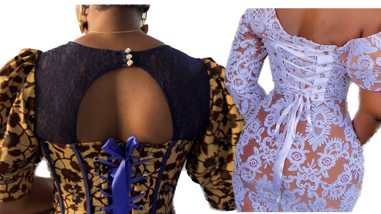 How to finish a corset dress with zipper, eyelet and loops… with neat finishing #corset