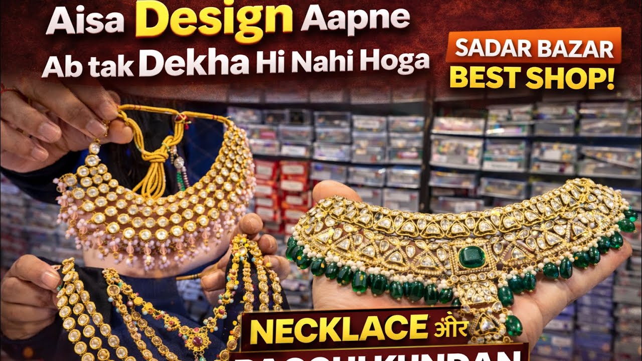 👉 Pachchi Kundan Necklace Collection 🔥 | Sadar Bazar Jewellery Market