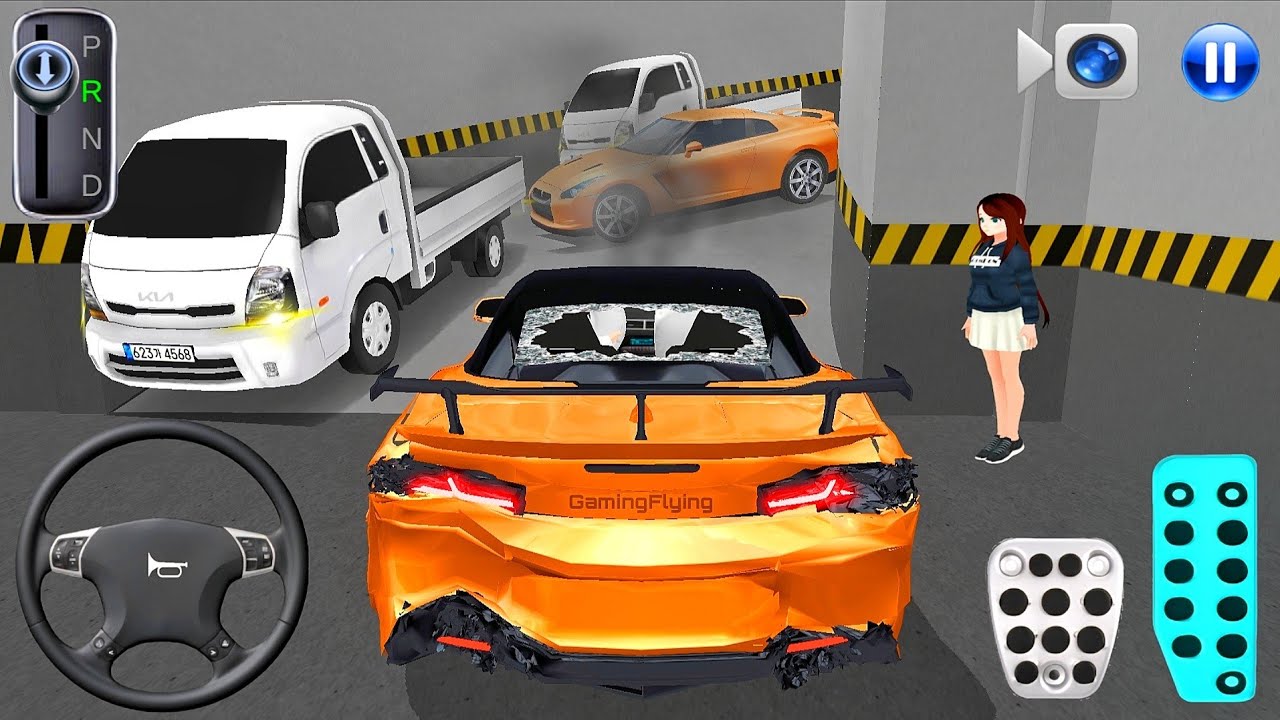 New Crashed car Stuck in Parking Garage - 3D Driving Class - 3D Driving Class Game - Car Game