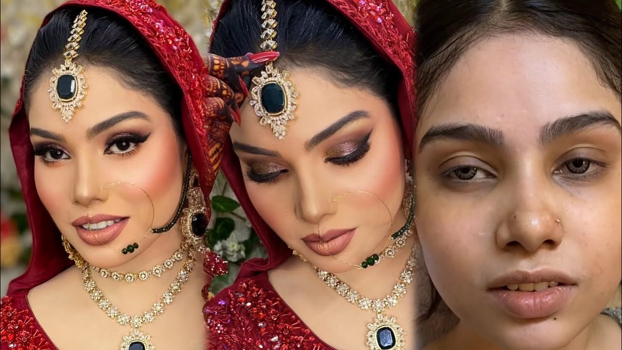 New Trendy Bridal makeup||detail eye makeup najia shakeel