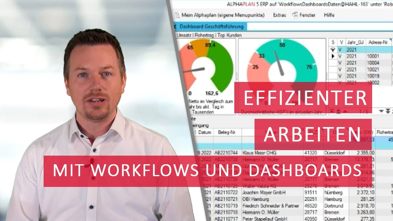 ERP: Mit Workflows und Dashboards den Arbeitsalltag effizienter gestalten - ALPHAPLAN Online 2022