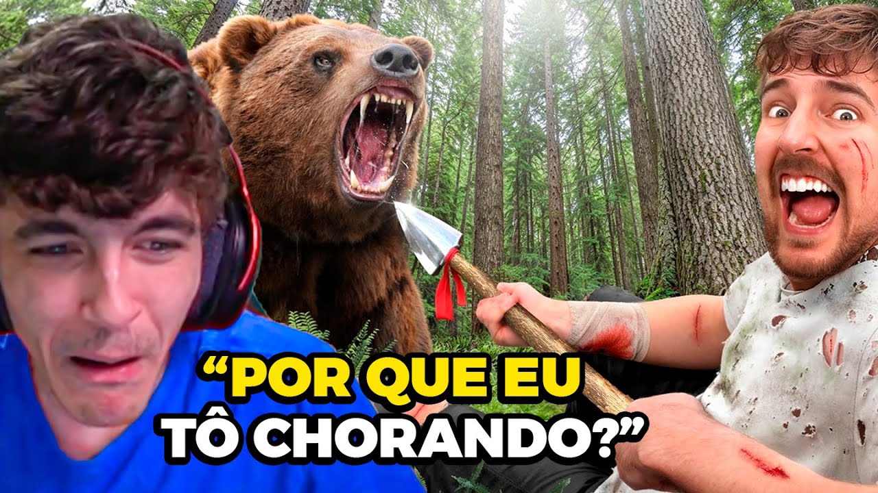 suetam CHORA reagindo MrBeast: US$10,000 A Cada Dia Que Sobreviver Na Natureza Selvagem