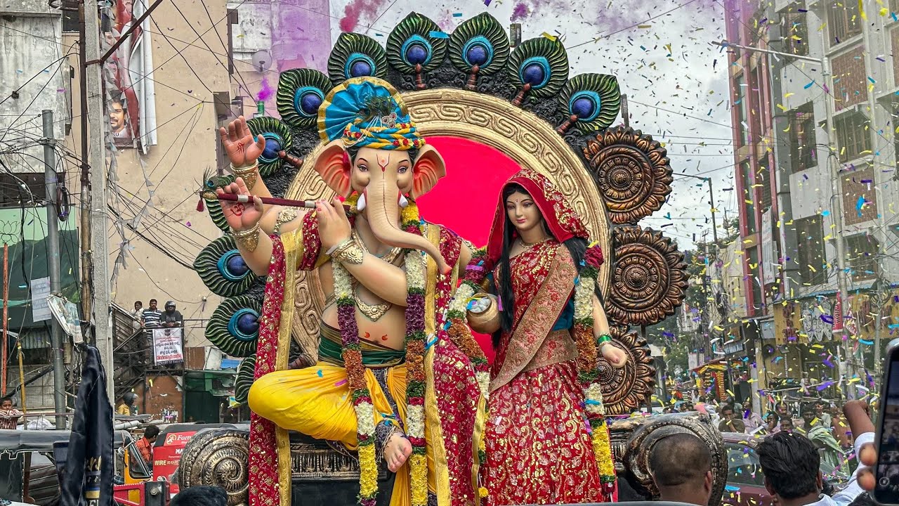 Radha Krishna Avatar Ganesh Aagman 2025 Hyderabad | Grand Ganesh Aagman At Ramnagar Team Jdy Ka Raja