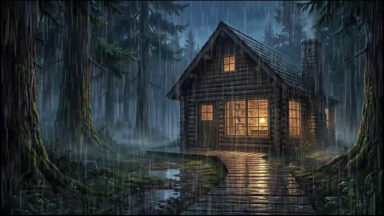 Forest Cabin After Rain 🌧 | Gentle Rain Sounds for Deep Sleep and Calm, Peaceful Rainy Nights