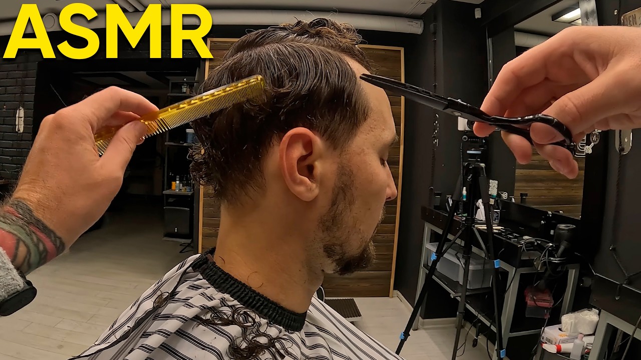 POV: Ночная стрижка ножницами для глубокого расслабления 🌙 💈 ASMR‑Барбер