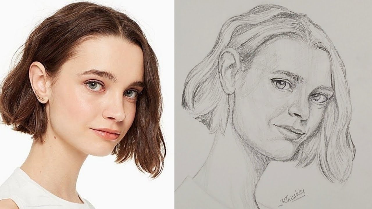 Freehand Female Portrait Sketch | Step-by-Step Tutorial for Beginners | Pencil Drawing