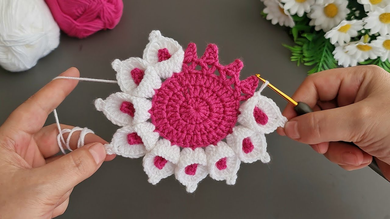 Amazing!.. 😇 Super easy very useful crochet beautiful motif crochet coaster - Tunisian crochet