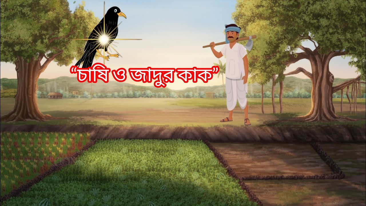 চাষি ও জাদুকরি কাক | Bengali Moral Story | Animated Cartoon । bangla golpo ghar