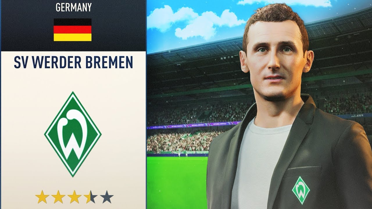 Werder Bremen Realistic Rebuild With Miroslav Klose!