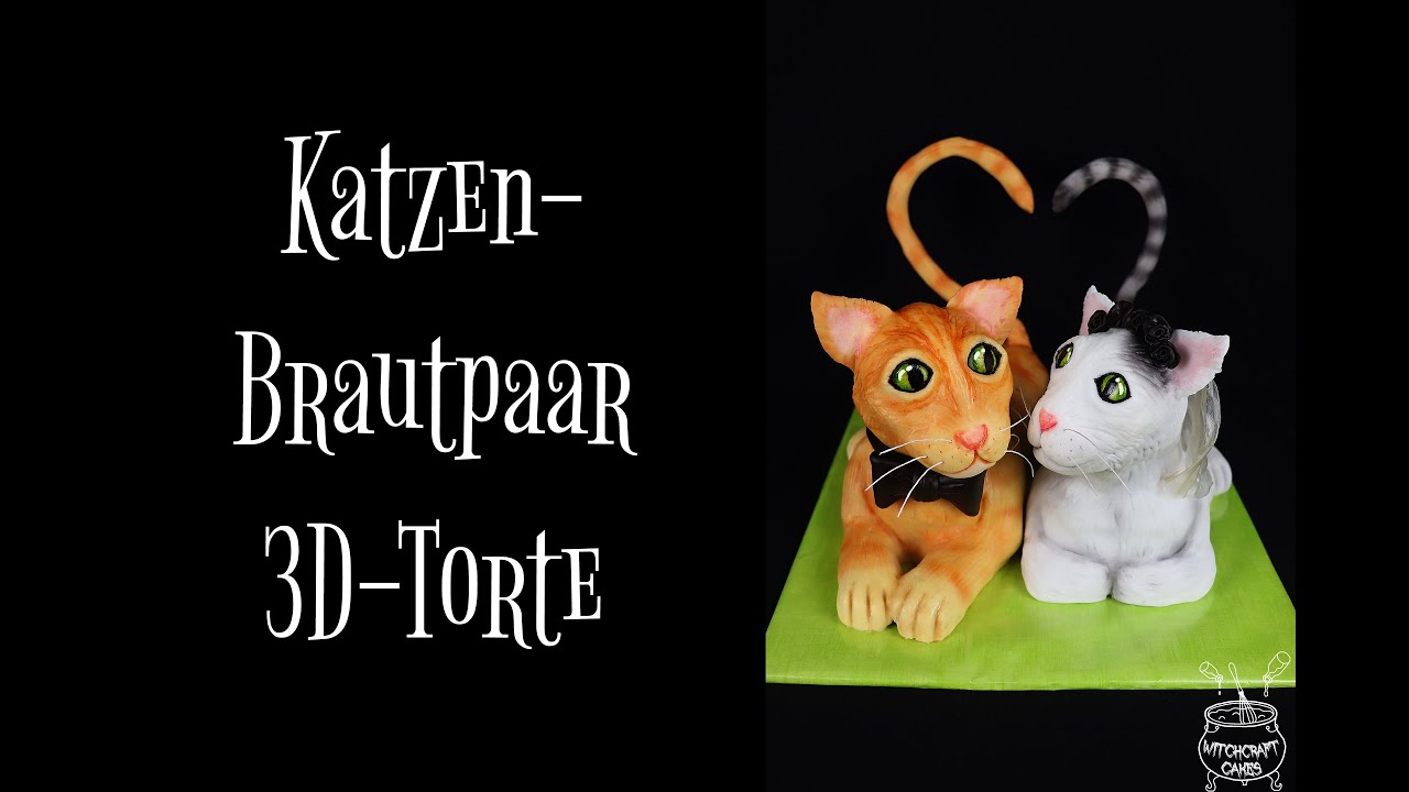 Katzen-Brautpaar 3D-Torte - Timelapse-Tutorial