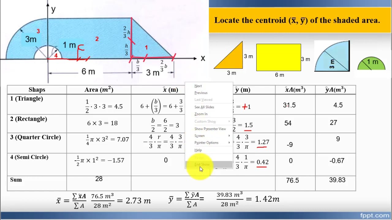 Centroid of Composite Bodies: Statics Example.