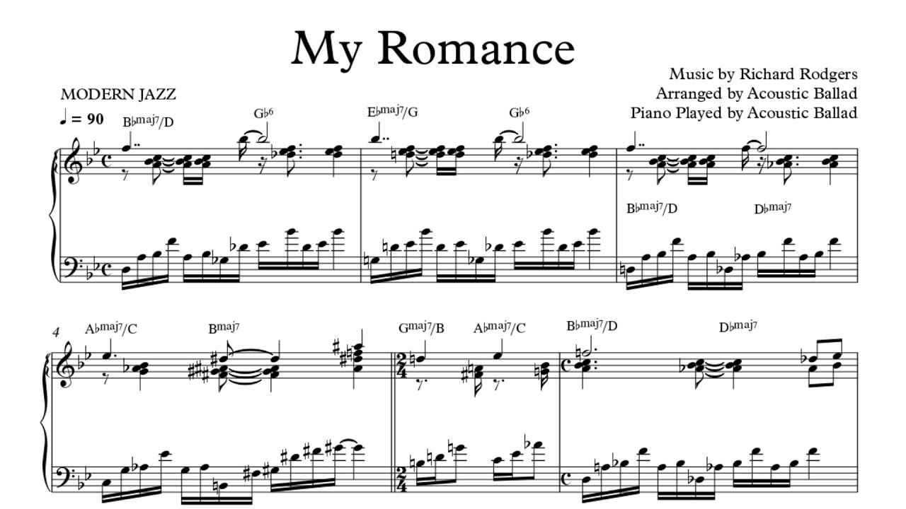 Jazz Piano . 'My Romance' . Score 악보 Modern Jazz | Solo Piano | 재즈 피아노 | Acoustic Ballad