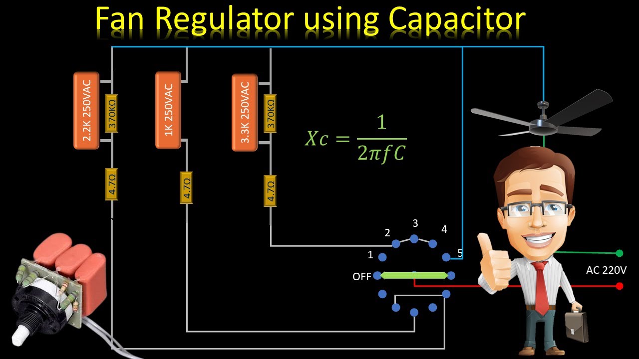 Capacitor type Fan Regulator working circuit