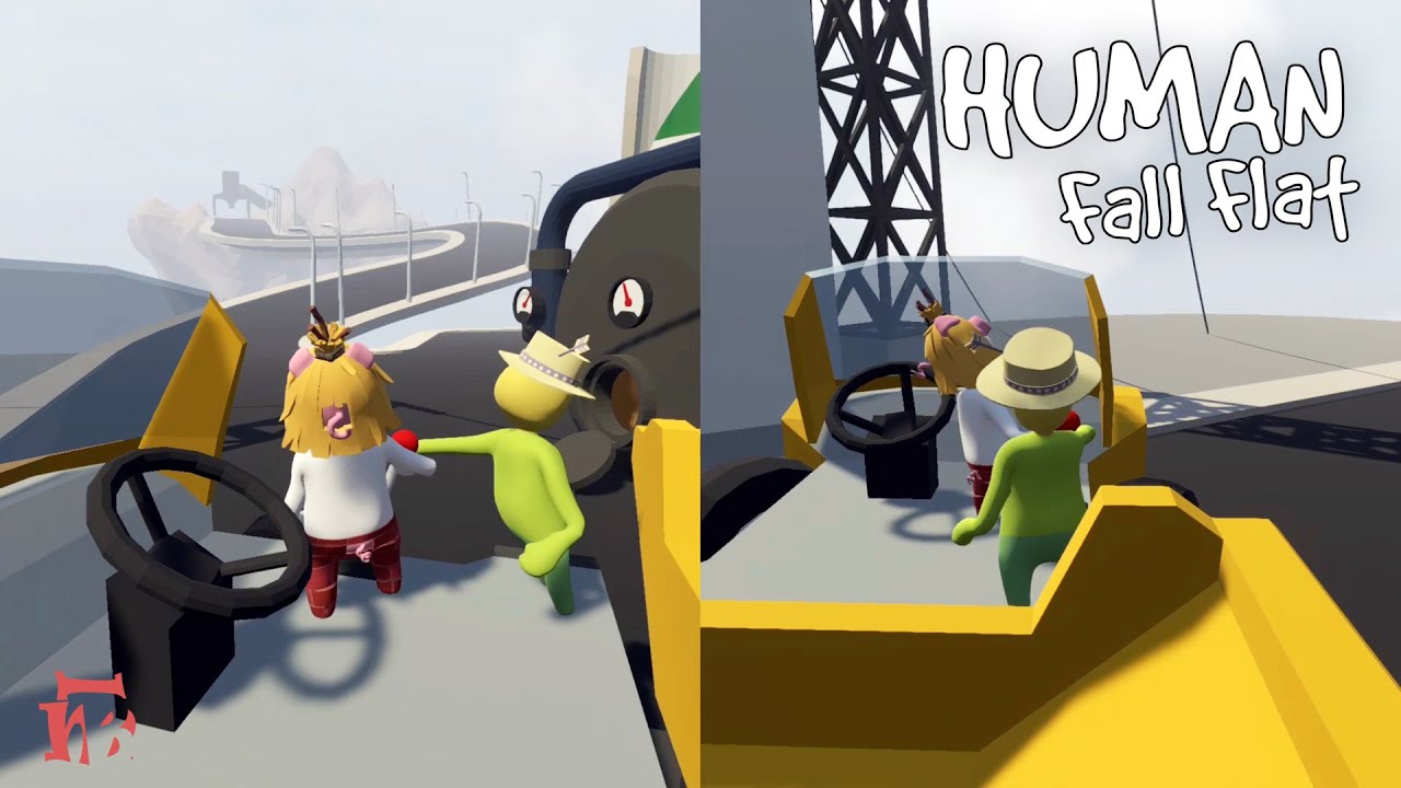 Human Fall Flat | Two Players And Split Screen On Power Plant Level Shortcut version - Xbox One