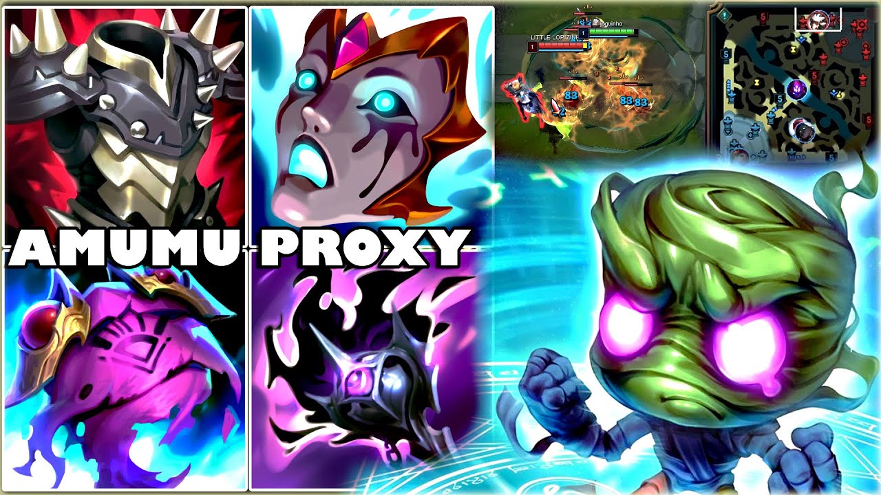 AMUMU PROXY DESDE O LVL 1, ENTREI NA MENTE DO TIME INIMIGO KKK
