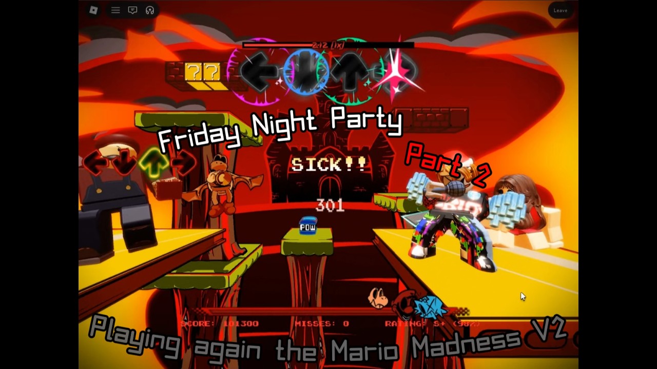 ROBLOX: Friday Night Party (Part 2) Playing again the Mario Madness V2