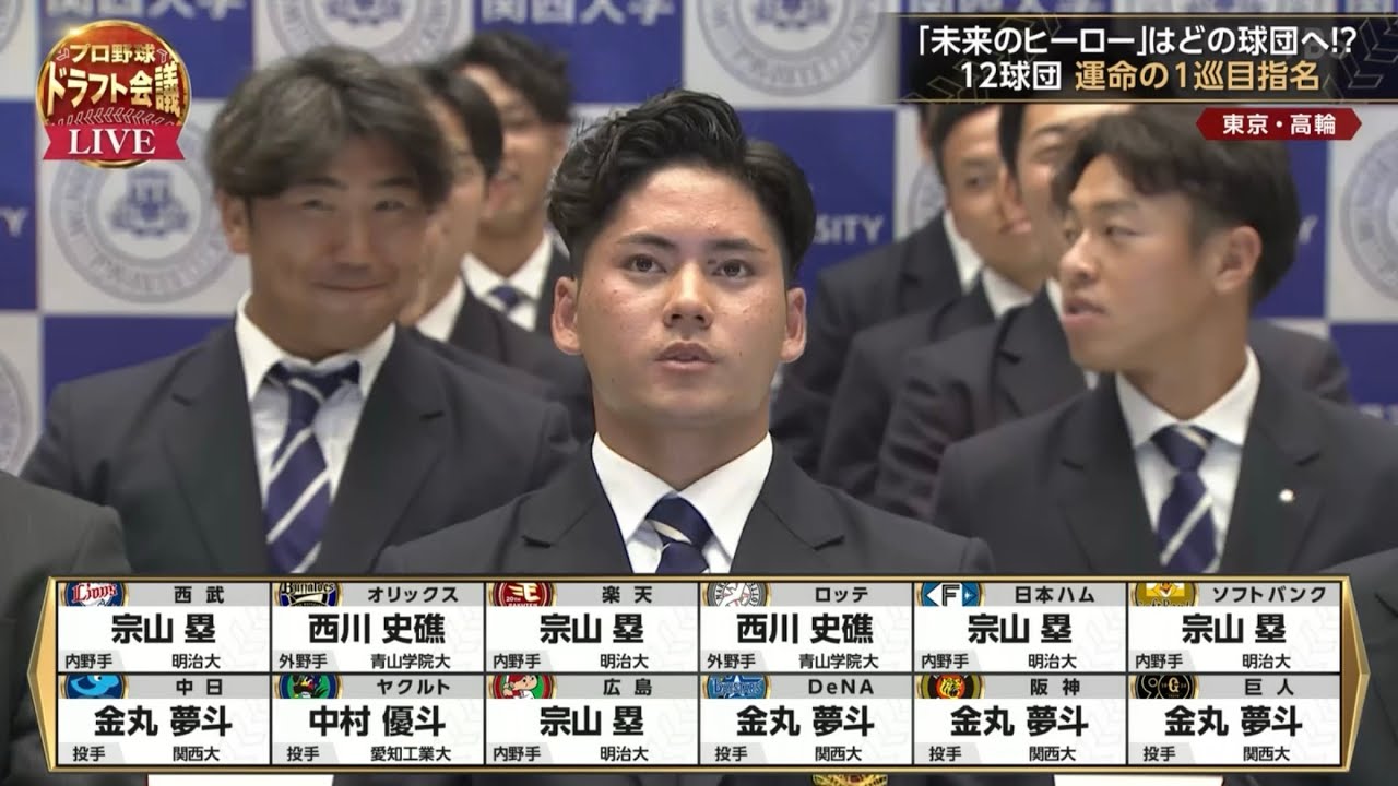ドラフト会場【2024】 1巡目指名選手読み上げ
