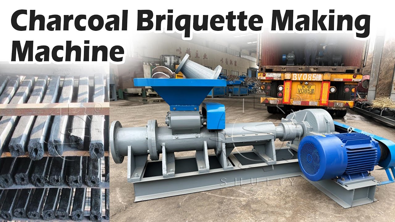 Automatic Charcoal Briquette Making Machine for Commercial Production #charcoal #coal #briquettes