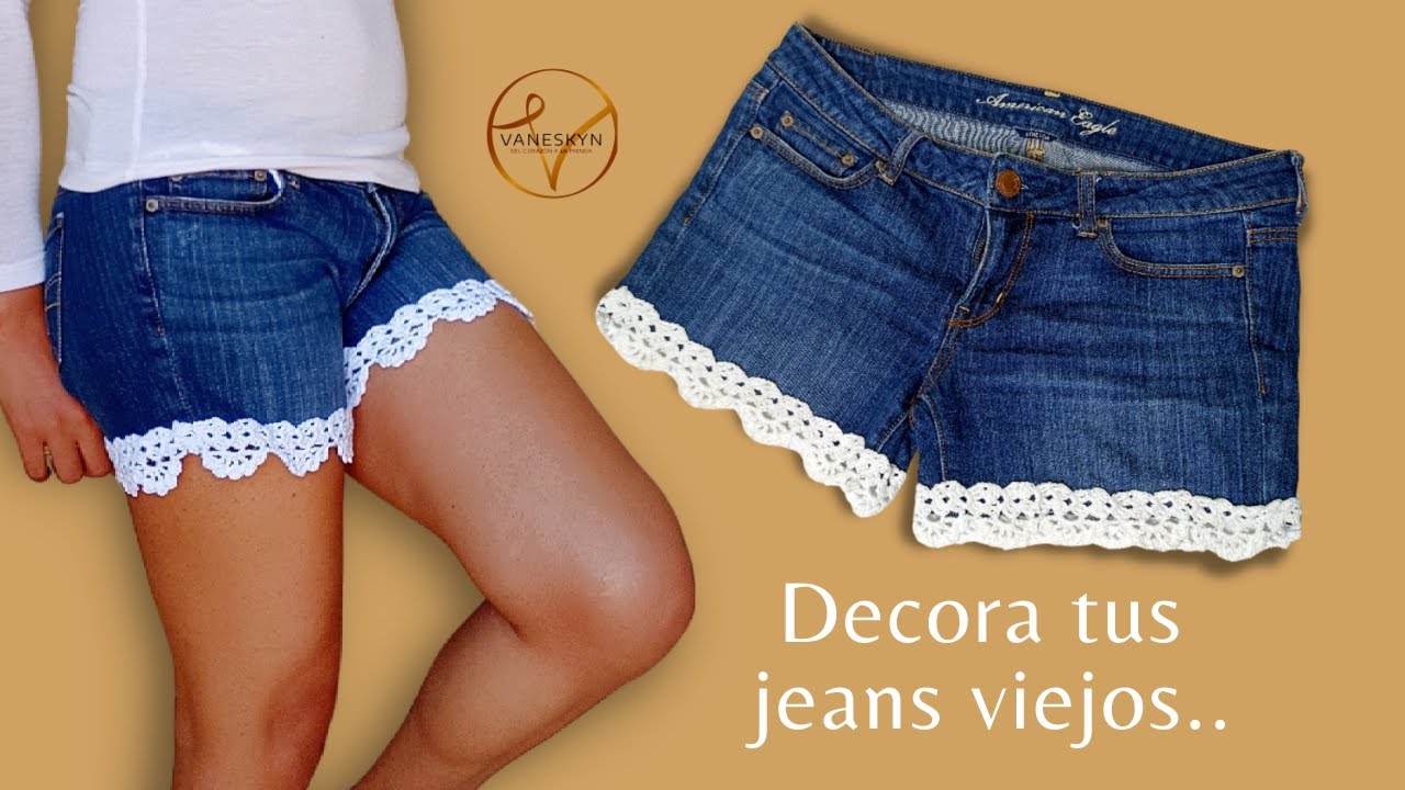 TRANSFORM YOUR OLD JEANS ✨ I'LL SHOW YOU HOW TO DO IT STEP BY STEP (crochet lace).
