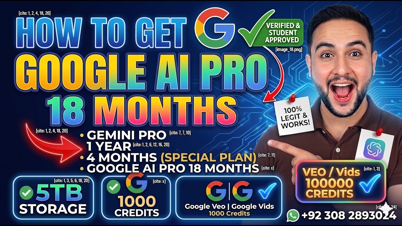 Get 18 Months / 01 Year / 04 months / 1 months  of Gemini Pro Access & 5TB Storage