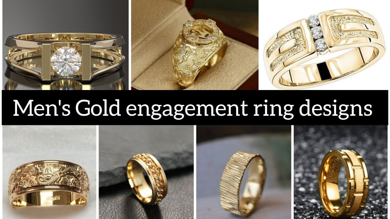 Affordable most stylish designs of men's gold engagement rings || Trendz hub