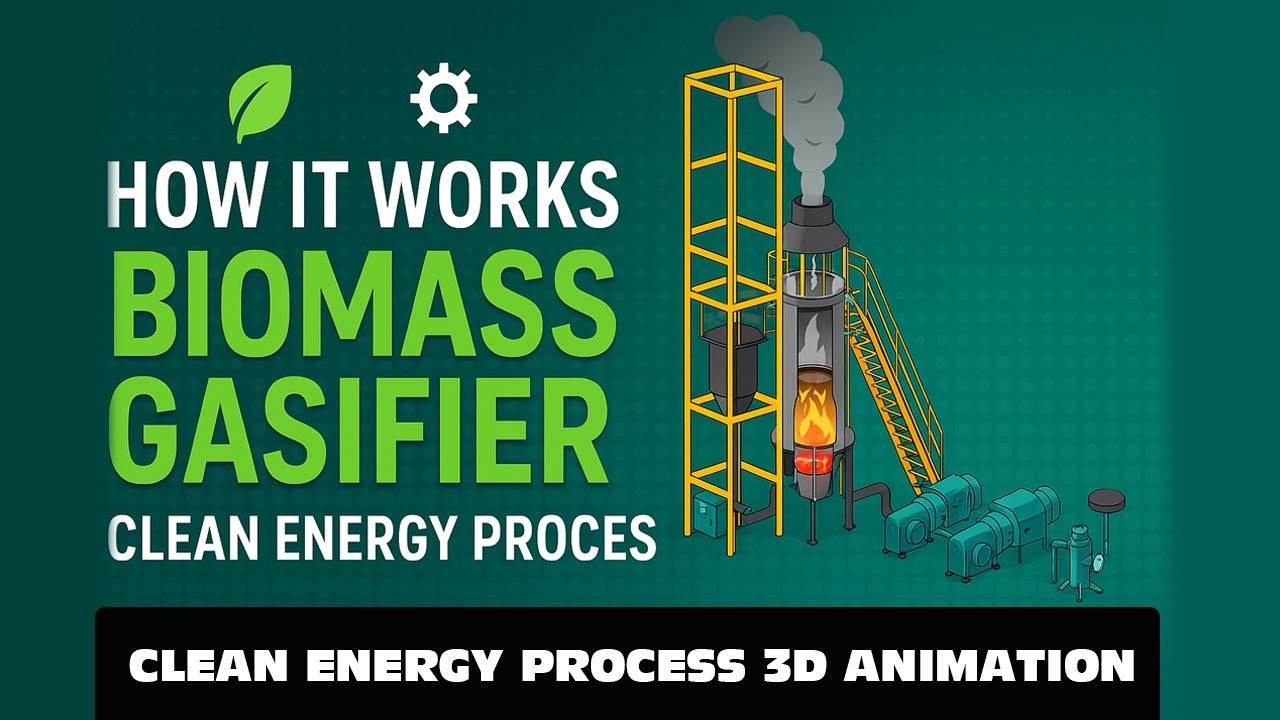 Biomass Gasifier Explained | Clean Energy Animation | Industrial 3D Technical Animation