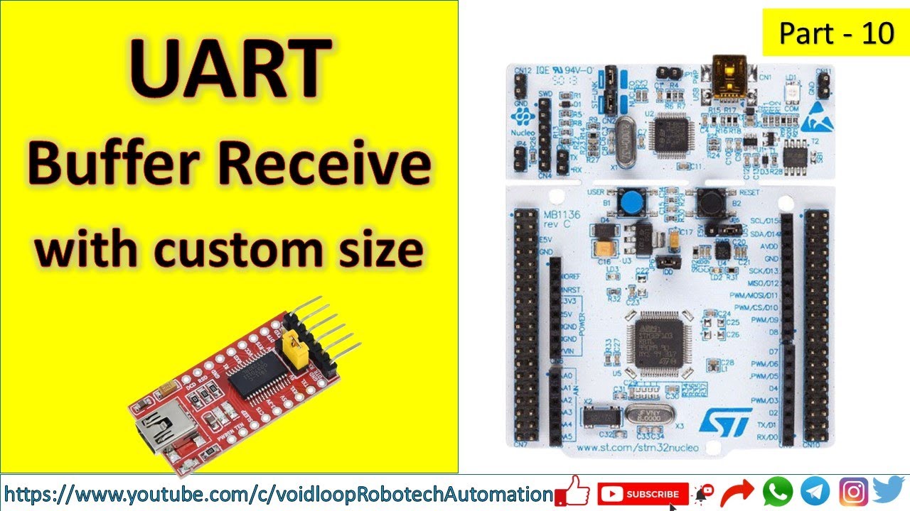 10 STM32 UART Interrupt String Receive with custom data size | STM32cubeIDE |