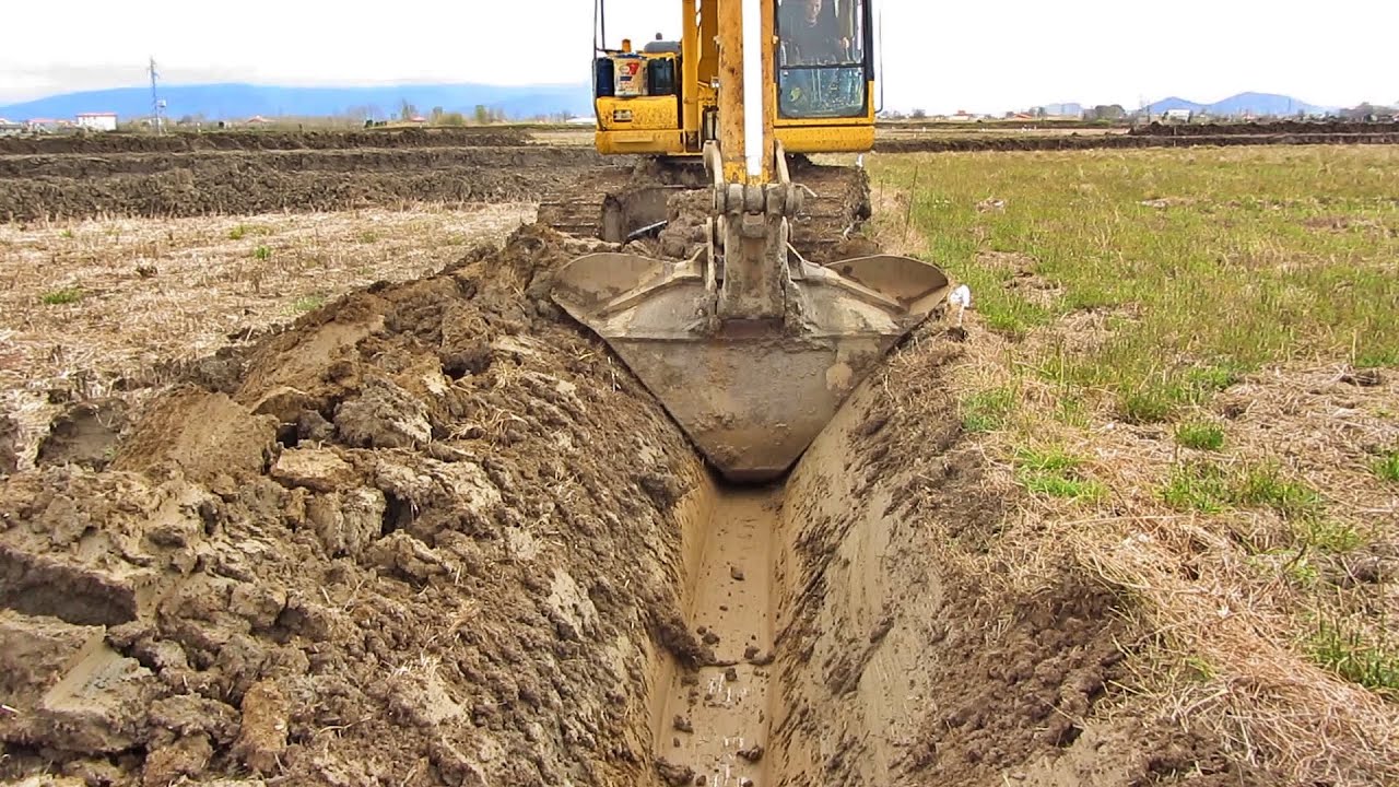 Farm Drainage System | Ditch Digging | Excavator Tilt Bucket