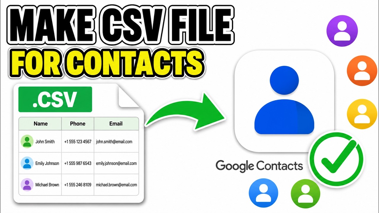 How to make a csv file for import in Google Contacts