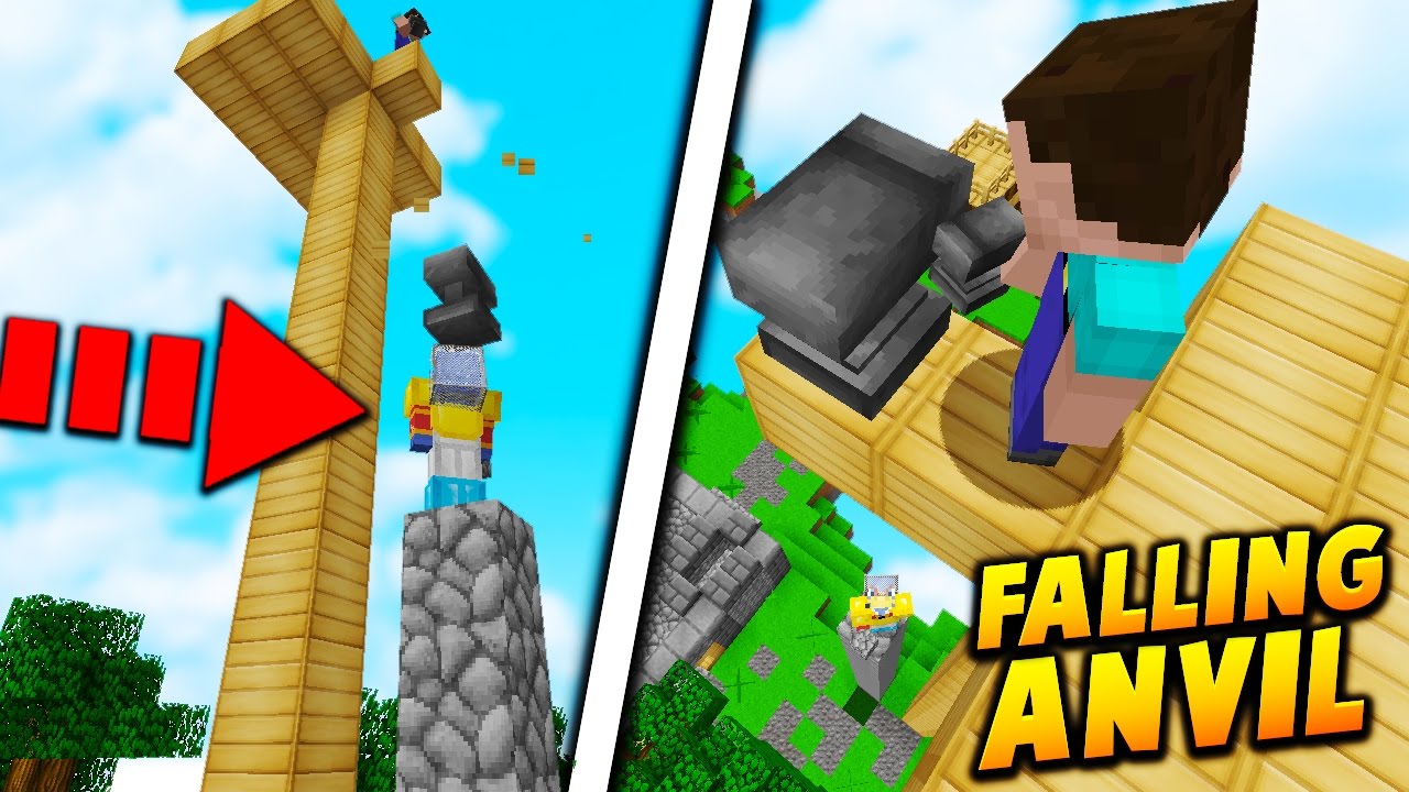 FALLING ANVIL DROP TROLL! - Minecraft SKYWARS TROLLING! (INSTA-KILL)